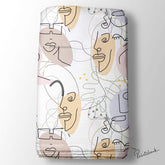 Abstract Designer Faces Printed Fabric For Boutique Dress Material